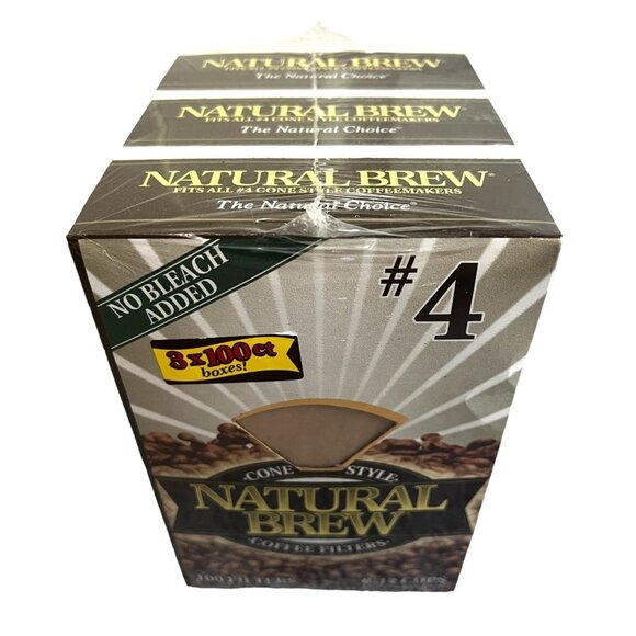3 Pack Cone Style Natural Brew Coffee Filters #4 Filters Boxes Bleach Free - Picture 3 of 6